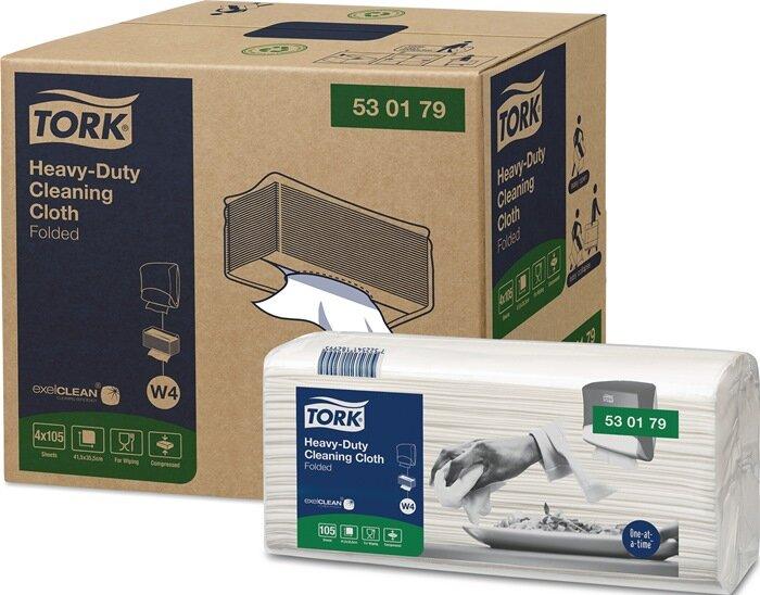 Productafbeelding Tork Reinigingsdoek 530179 L238xB338afm. mm wit 1-laags, zonder reliëf (1 x)