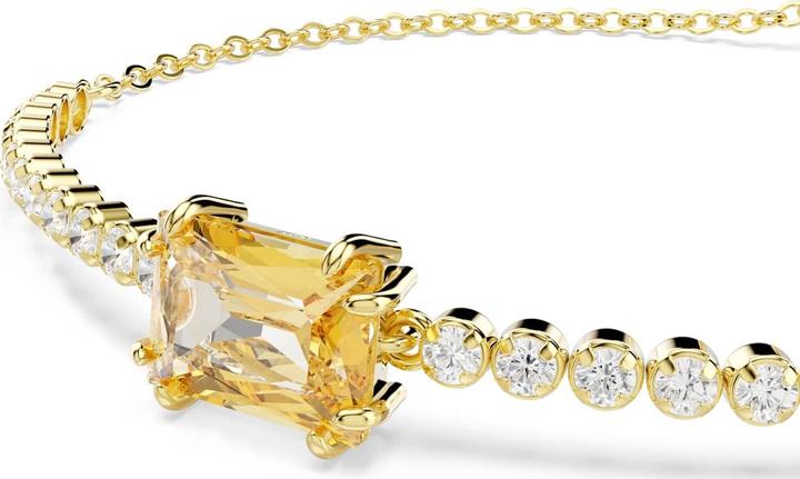 Actual product image Swarovski Matrix Tennis Armband Verschiedene Schliffe Karamell Goldlegierungsschicht (24 cm, Swarovski Metal)