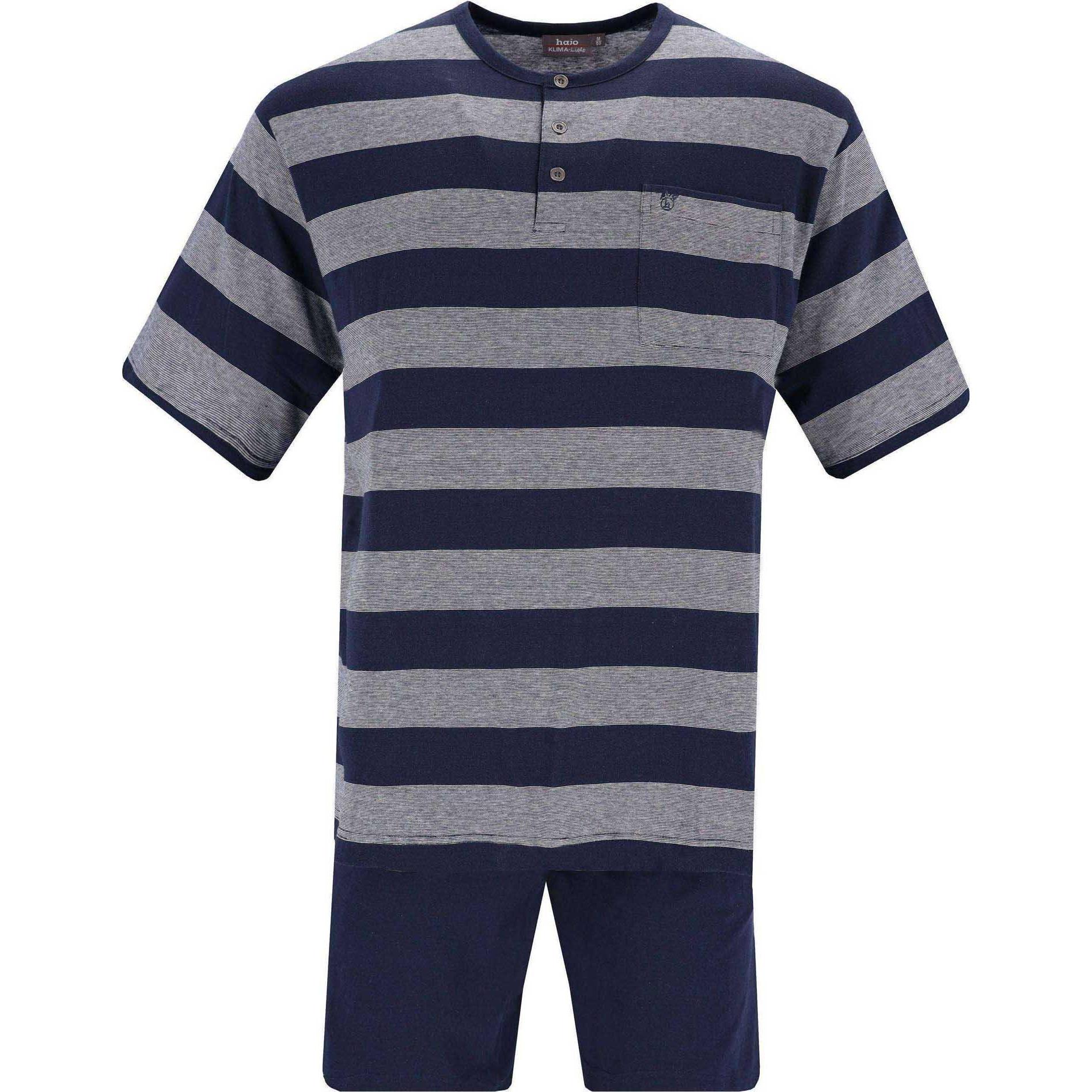 Hajo, Herren, Pyjama, Klima Light Schlafanzug, Blau, (52)