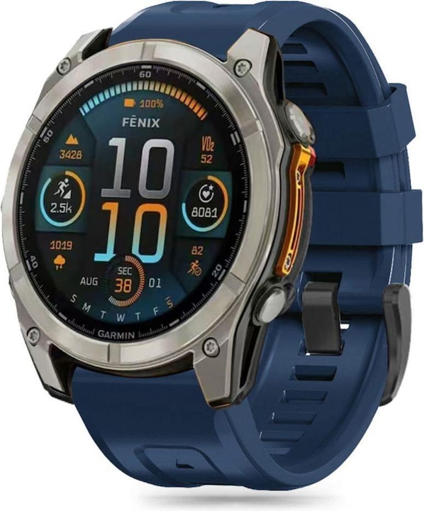 Tech-Protect Silicone Strap for Garmin Fenix 5X / 5X Plus / 6X / 6X Pro / 7X / 8 (51 mm) - Blue