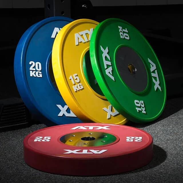 Produktbild ATX HighQuality - Bumper Plates - Weightlifting - internationaler Farbcode (1 x 15 kg)