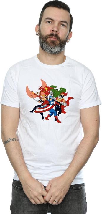 Actual product image Mens Avengers Assemble Comic Team T-Shirt (L)