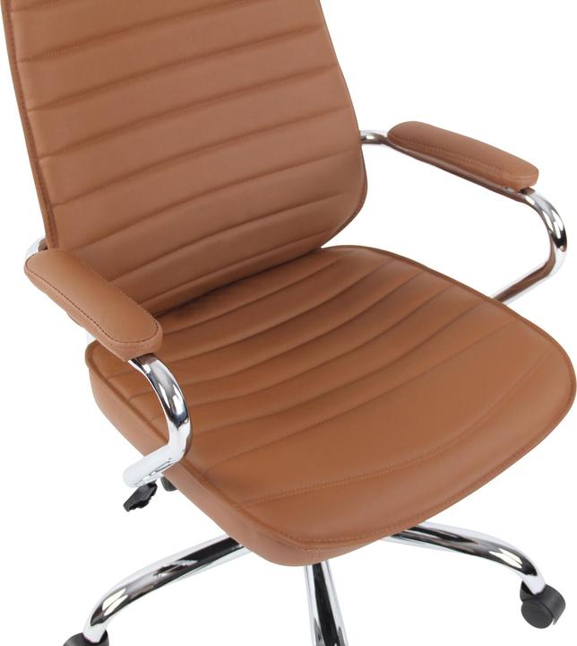 Immagine prodotto CLP Sedia da ufficio Rako in vera pelle marrone chiaro