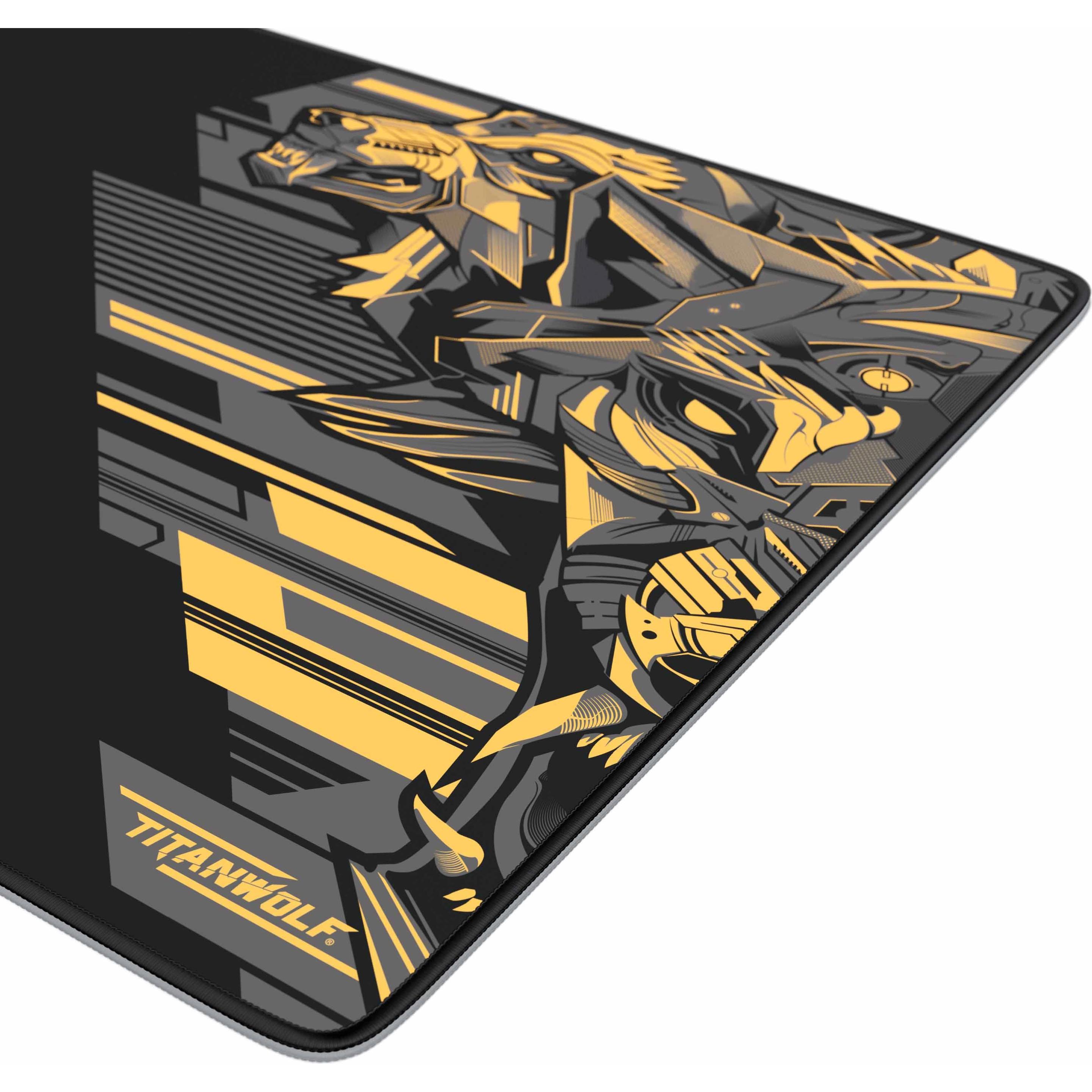Thumbnail - Titanwolf Gaming Mauspad XXL, glattes Stoffgewebe, Speed Mausmatte 900 x 400mm grosse Fläche, Vector Gelb (XXL), Mausmat...