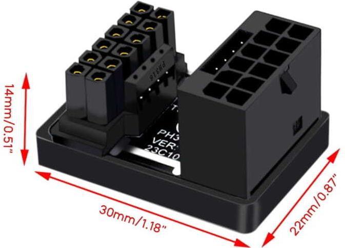 Immagine prodotto Phobya ZK 12VHPWR Adattatore 180 gradi da 16Pin a 16Pin - Bianco Sinistro