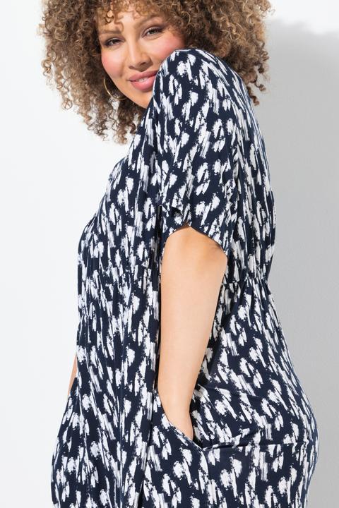 Actual product image Ulla Popken Graphic Print Short Sleeve Midi Dress (58)