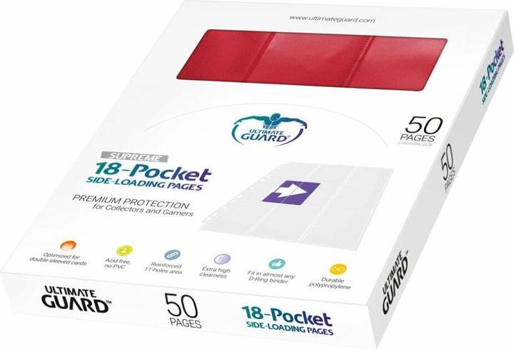 Actual product image Ultimate Guard UGD010485 - 18-Pocket Side-Loading Pages (50), rot