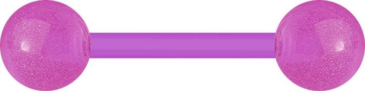 Image du produit Star Piercing Barbell violett mit zwei Kugeln "Glow" (Matières plastiques, sans laiton)