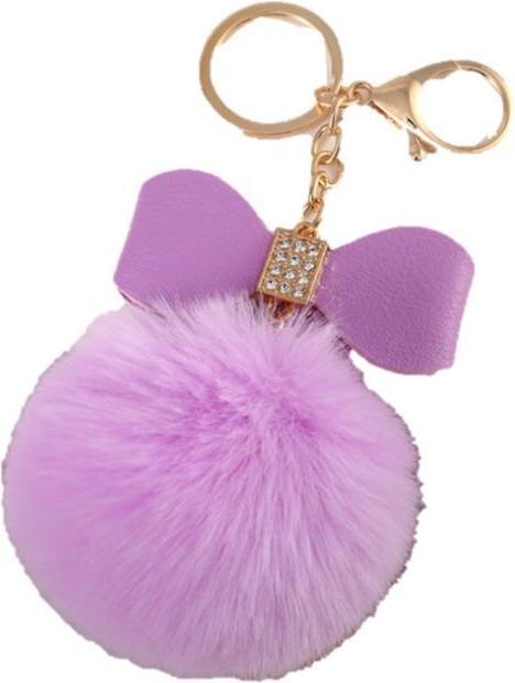Actual product image MU Style Pompom keychain with bow