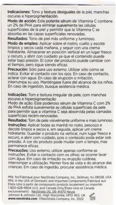 Valori nutrizionali e ingredienti NeoStrata Enlighten Illuminating Serum 15% Vitamin C 15ml (15 ml)