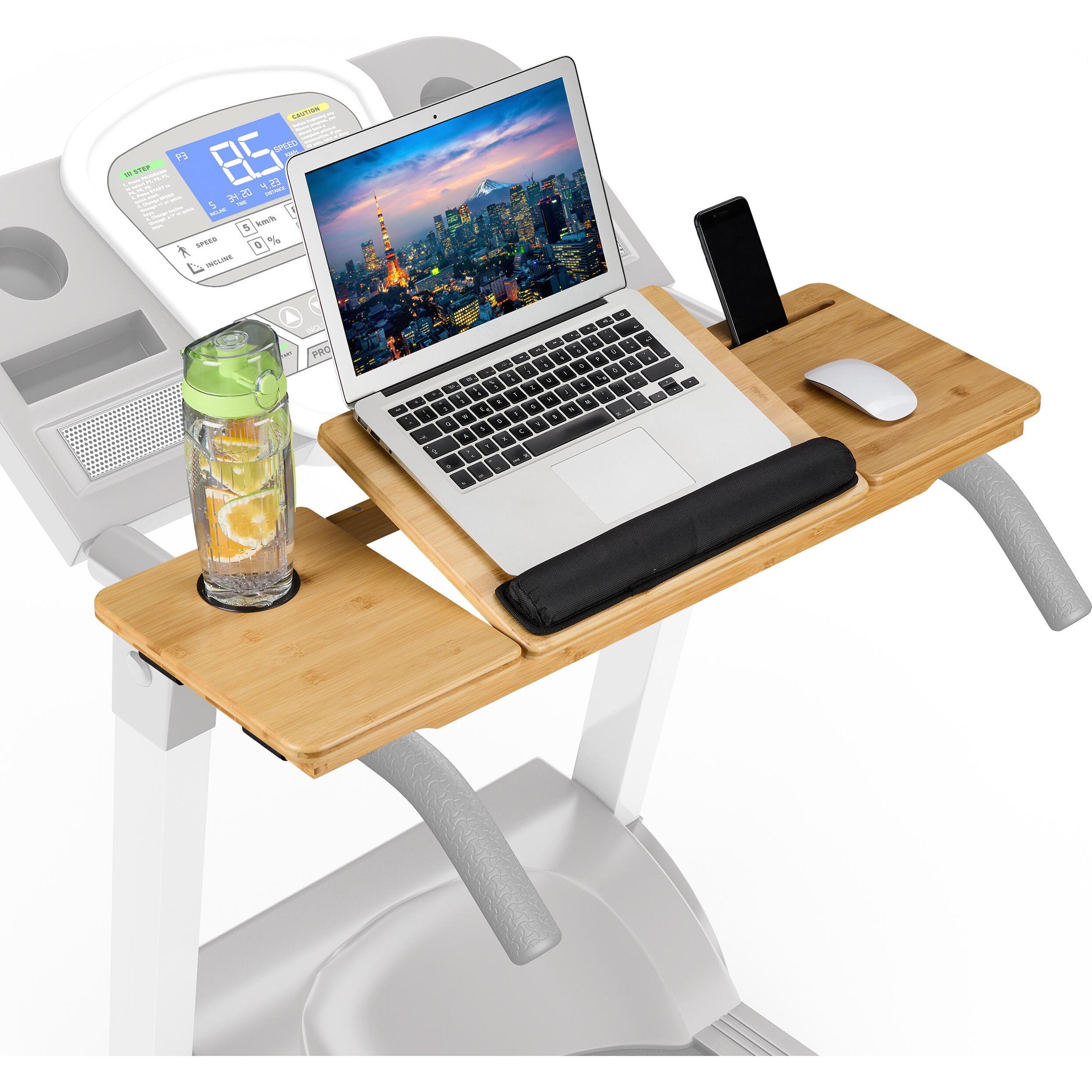 Relaxdays Supporto laptop per tapis roulant, Supporto per notebook, Marrone