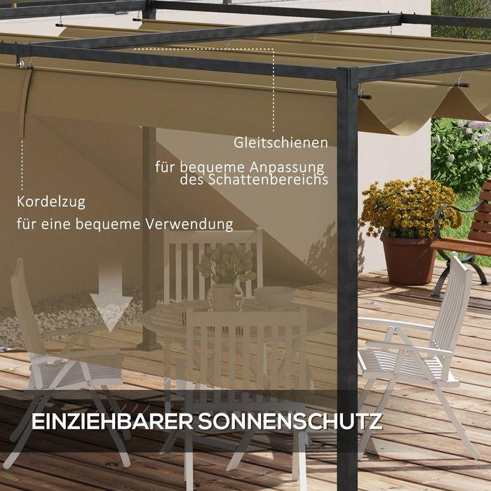 Image du produit Swisshandel24 Pergola 3x2m, mit verstellbares Dach, Freistehend, Sonnenschutz, Khaki (298 cm, 213 cm)