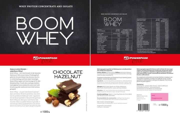Actual product image Powerfood Boom Whey (Chocolate Hazelnut, 1 pcs., 1000 g)
