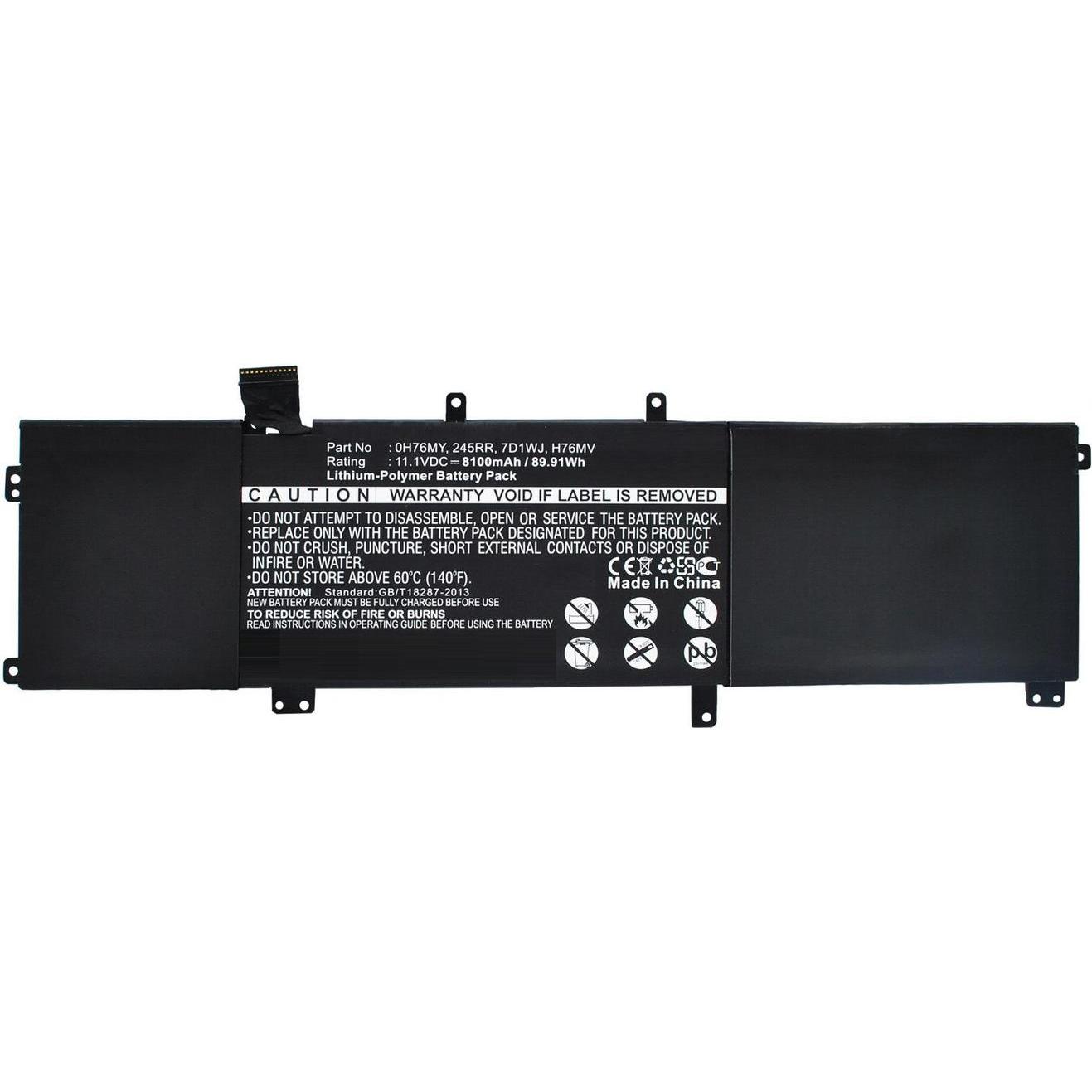 CoreParts Laptop Battery for Dell (1 Zellen, 8100 mAh), Notebook Akku, Schwarz