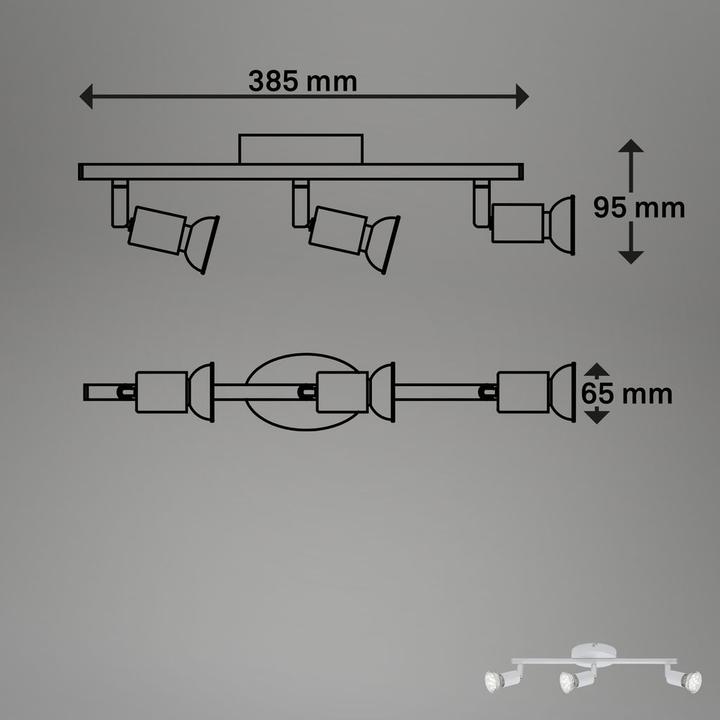 Image du produit Briloner LED Deckenleuchte, weiss, 3xLED/GU10/2,9W (260 lm, GU10)