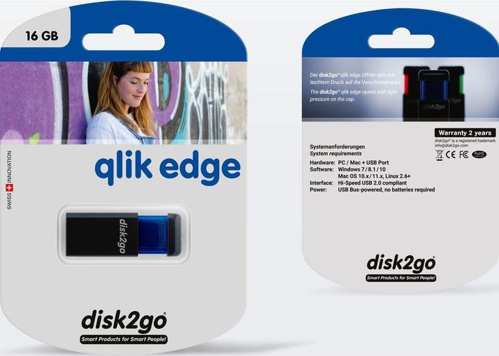 Image du produit Disk2go Qlik edge (16 Go, USB-A)