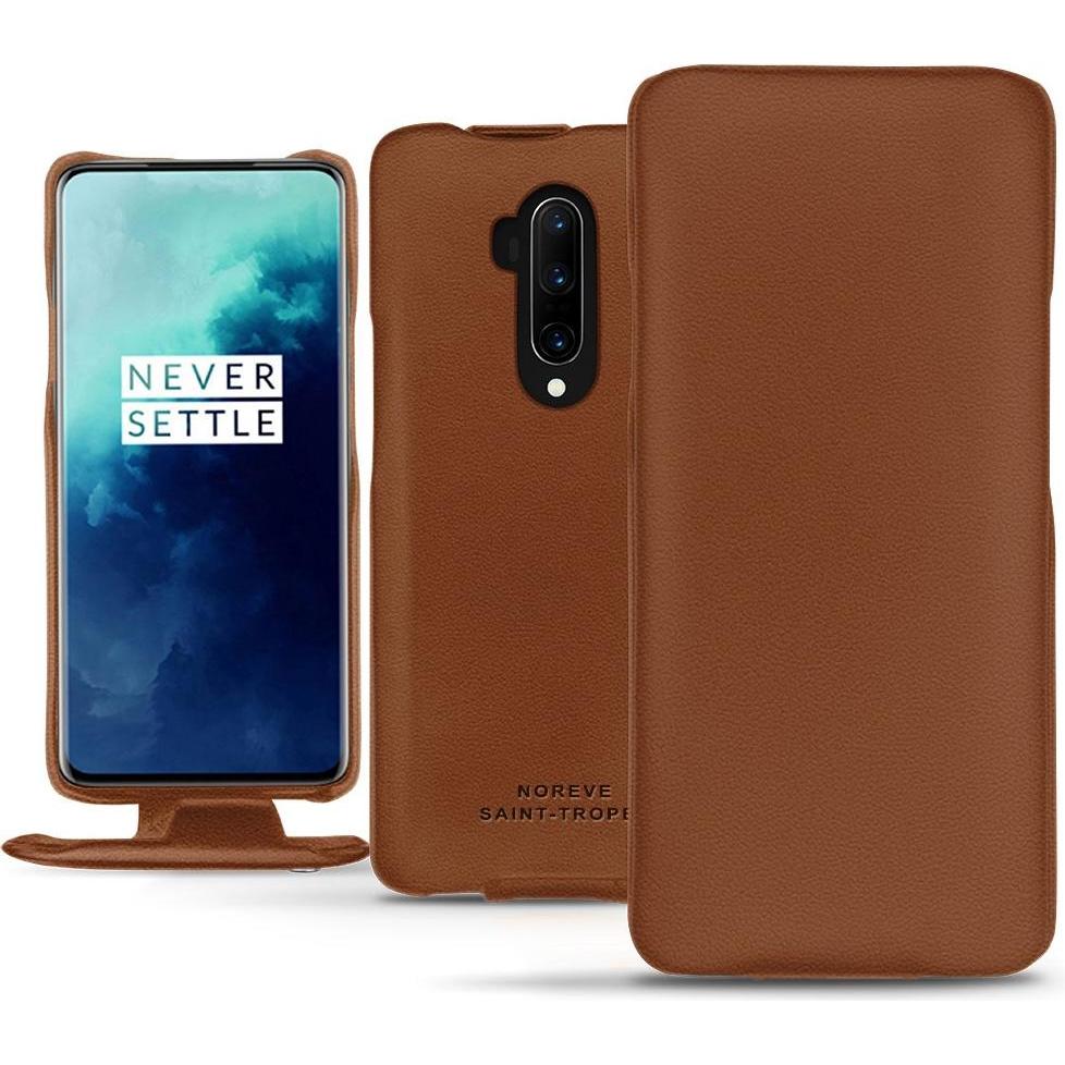 Noreve Lederschutzhülle vertikal (OnePlus 7T Pro), Smartphone Hülle, Braun