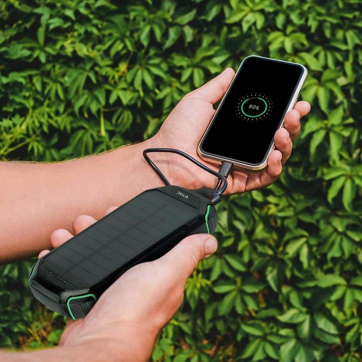 Actual product image V-TAC VT33333 Power Bank 30000 mAh with Solar PanelBlack (30000 mAh, 20 W)