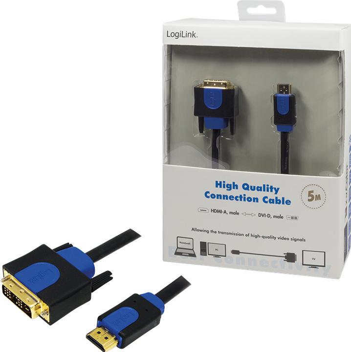 Immagine prodotto LogiLink HDMI (Typ A) — DVI (5 m, DVI, HDMI)
