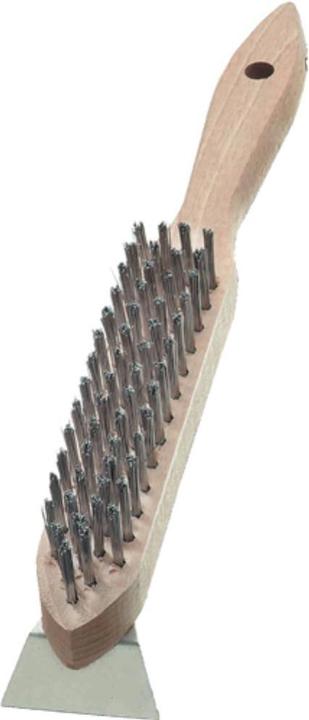 Actual product image Lessmann Wire brush length 290 mm 0.35 mm steel wire smooth 4 rows (0.35 mm)