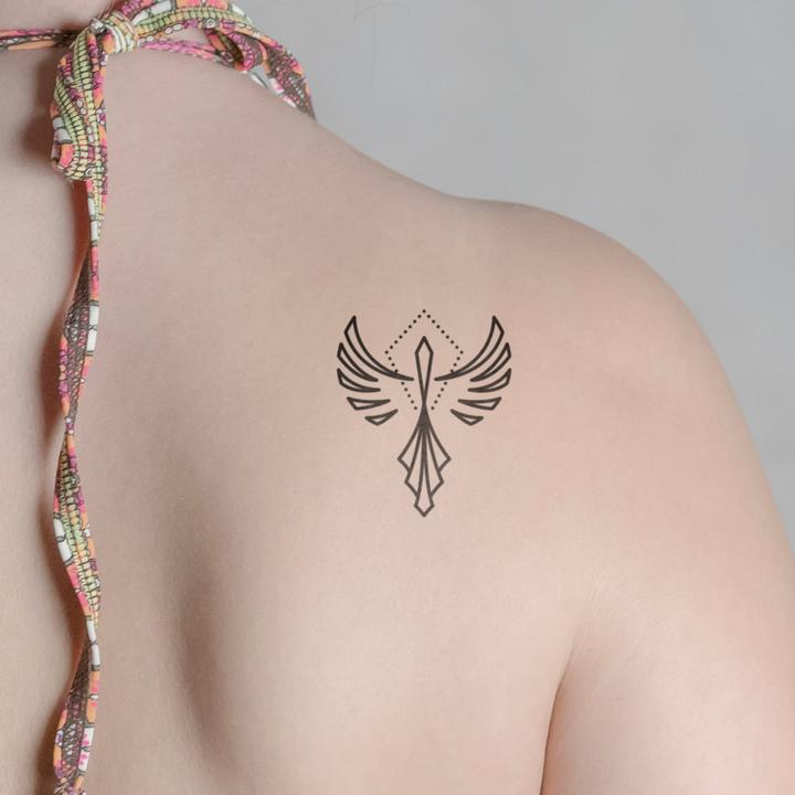 Actual product image minink Temporary tattoo - Abstract phoenix