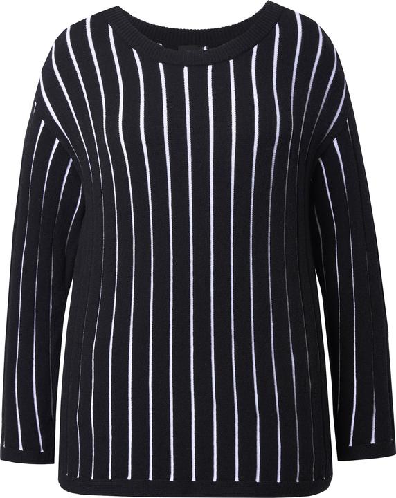 Produktbild Ulla Popken Pullover, Längsstreifen, Slim Fit, Langarm (62)