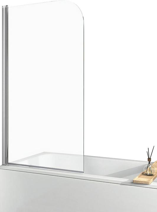 Actual product image Emke Shower Screen for Bathtub 80x140cm, 6mm NANO Coated Glass (Easy-Clean) Shower Partition (140 cm, 80 cm, 140 cm)
