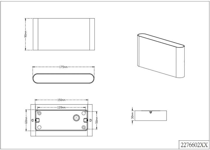 Image du produit Trio Applique murale LED anthracite 2x4,5W 800lm (800 lm, IP54)