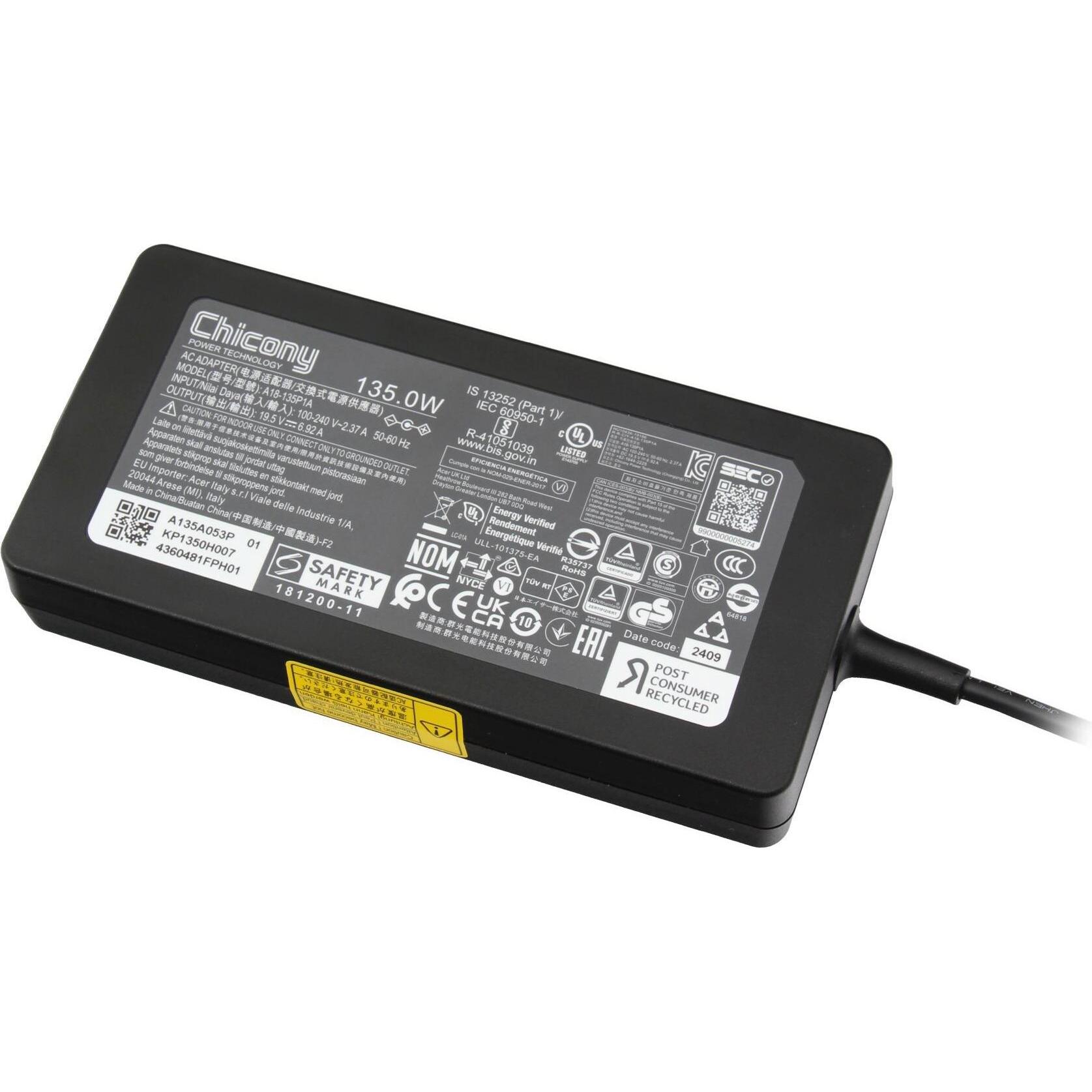 Acer KP.1350H.007 (135 W), Notebook Netzteil, Schwarz