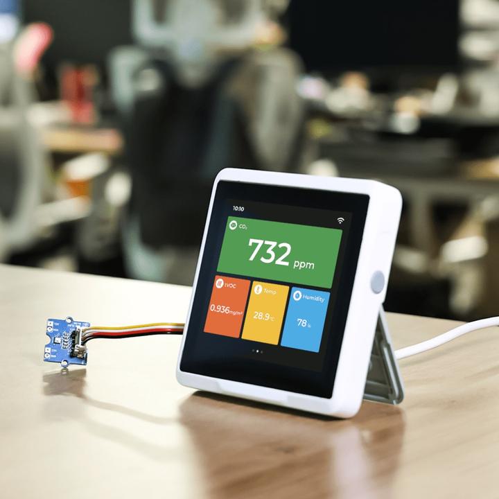 Actual product image Seeed Studio SenseCAP Indicator D1S 4inch IoT Wifi Touch Display with TVOC and CO2 Sensor