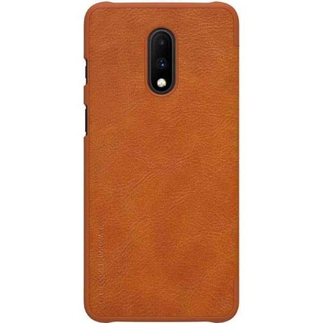 Thumbnail - Nillkin Qin Series (OnePlus 7), Smartphone Hülle, Braun