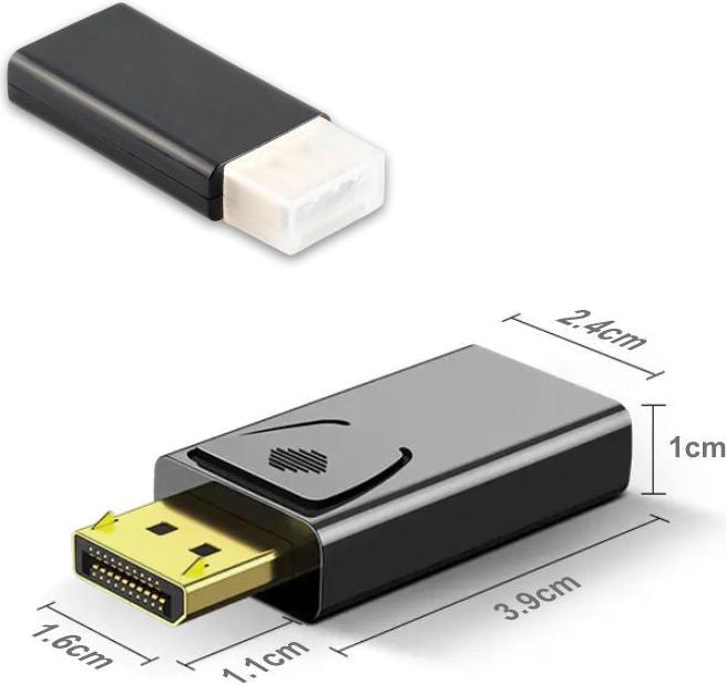 Immagine prodotto Hermex Adattatore Displayport a HDMI Adattatore DP a HDMI DP maschio HDMI femmina (HDMI, 2.40 cm)