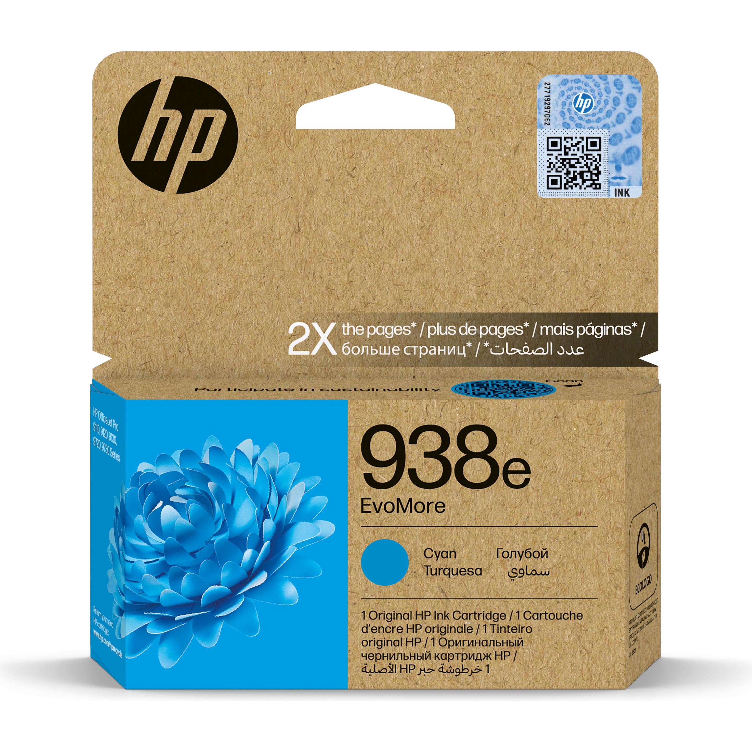 HP, Druckerpatrone, 938E EVOMORE CYAN (C)