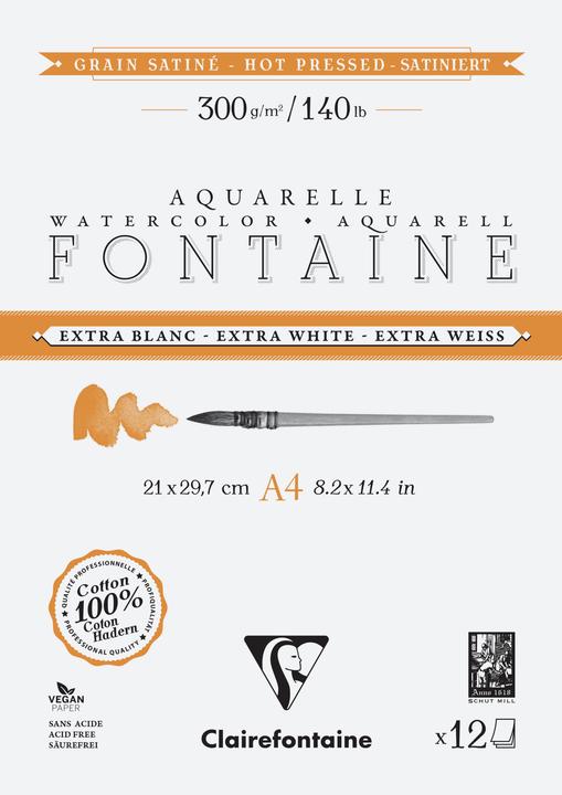 Produktbild Clairefontaine Aquarellpapier extraweiss sat. (300 g/m², 250 x)