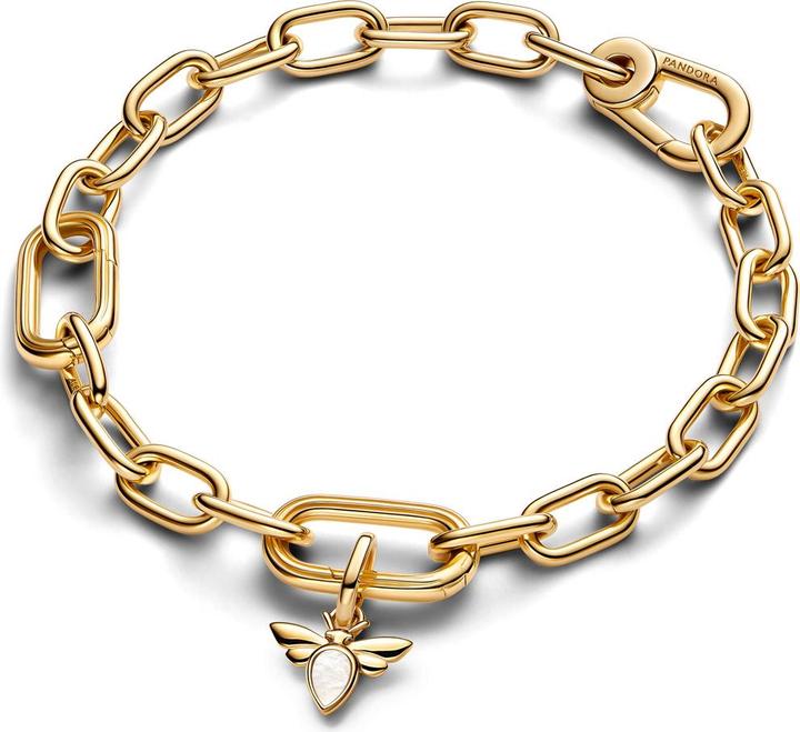 Produktbild Pandora Mini-Anhänger mit weisser Biene (Metall, Vergoldet)