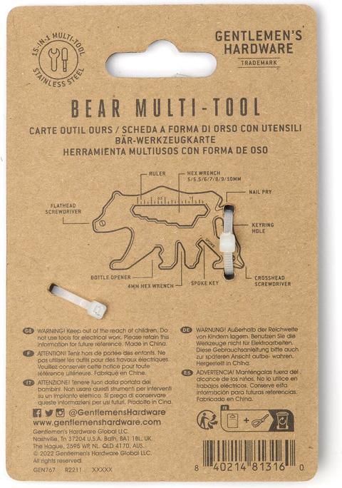 Actual product image Gentlemen's Hardware Mini Bear Multi-Tool (15 Functions)
