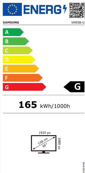 Energy Label Samsung VM55B-U (1920 x 1080 pixels, 55")