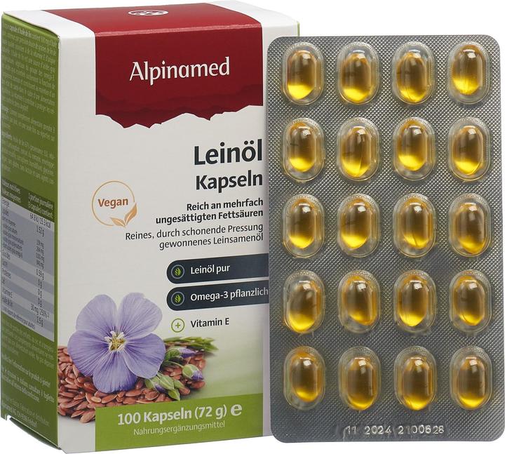 Actual product image Alpinamed Linseed Oil Capsules (100 Piece, Capsules, 112 g)