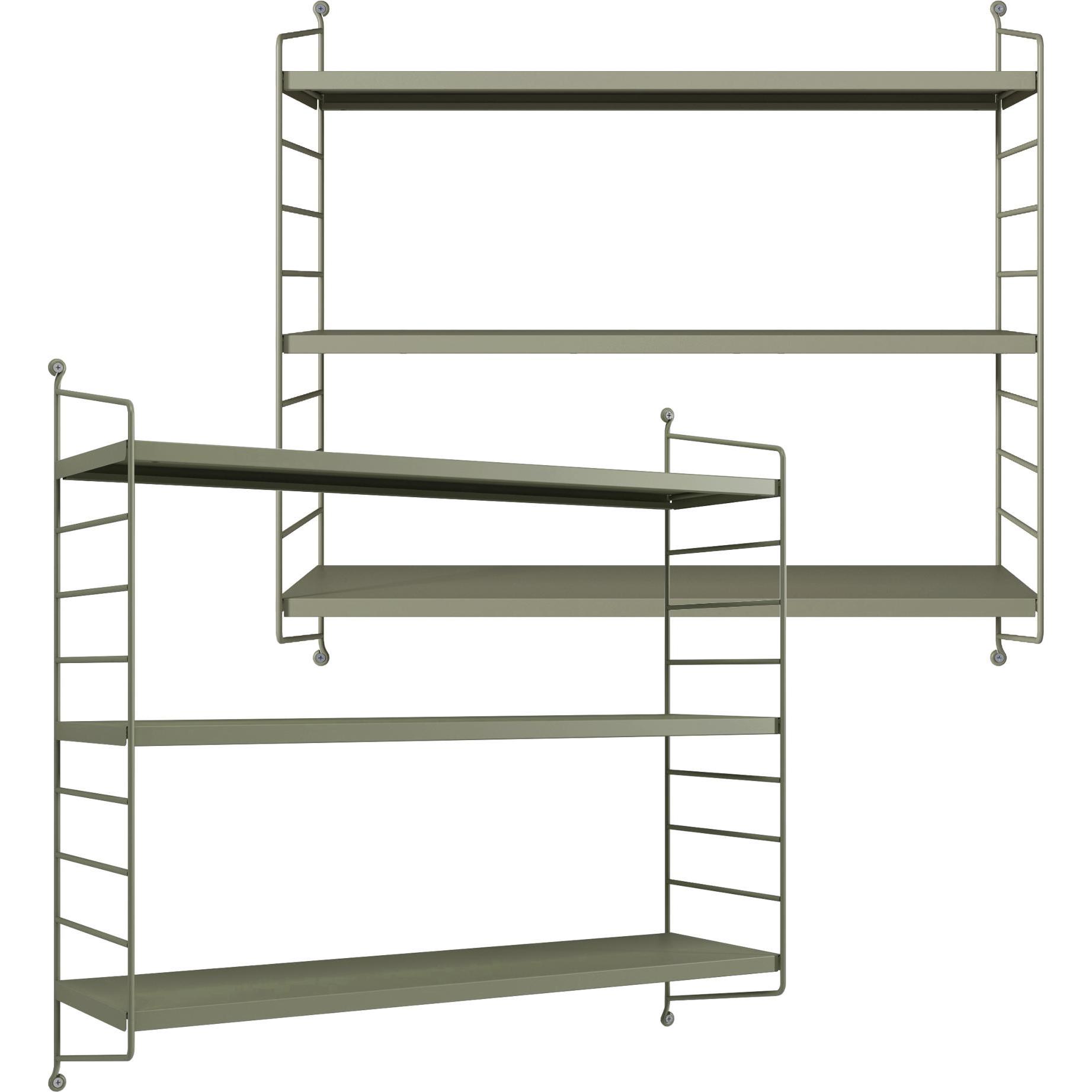 En.Casa, Regal, Modulares Wandregal Strängnäs 2er Set Kamelfarben