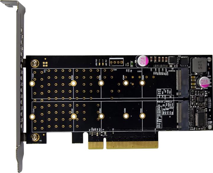 Image du produit InLine PCIe Karte zu 2x intern NVMe M.2 Key M – Bifurcation