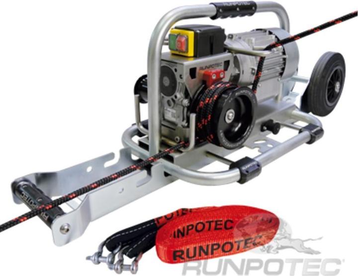 Actual product image Runpotec RUNPO 10138 Capstan winch CW 800E w.Trolley Cable pulling winch horizontal