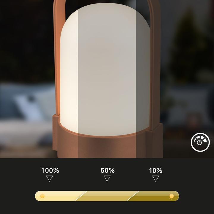 Produktbild Briloner Akku LED Tischleuchte, Braun metallic matt, IP44