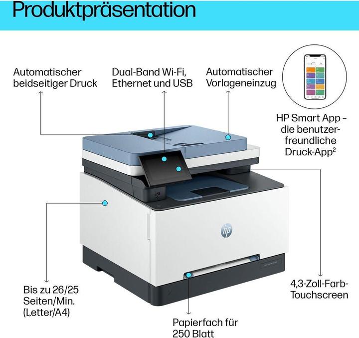 Produktbild HP Color LaserJet Pro MFP 3302fdwg (Laser, Farbe)