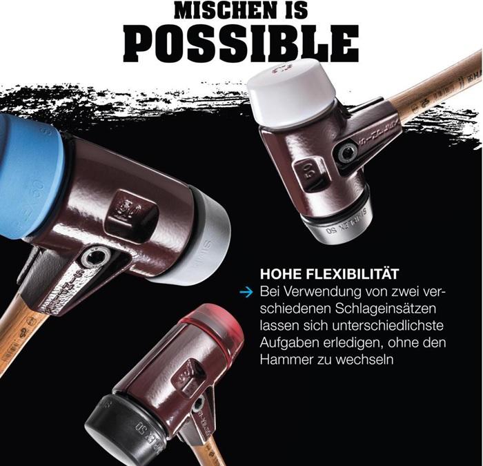 Actual product image Halder SIMPLEX soft-face hammer 30 TPE-soft/TPE-mid TE SIMPL (340 g)