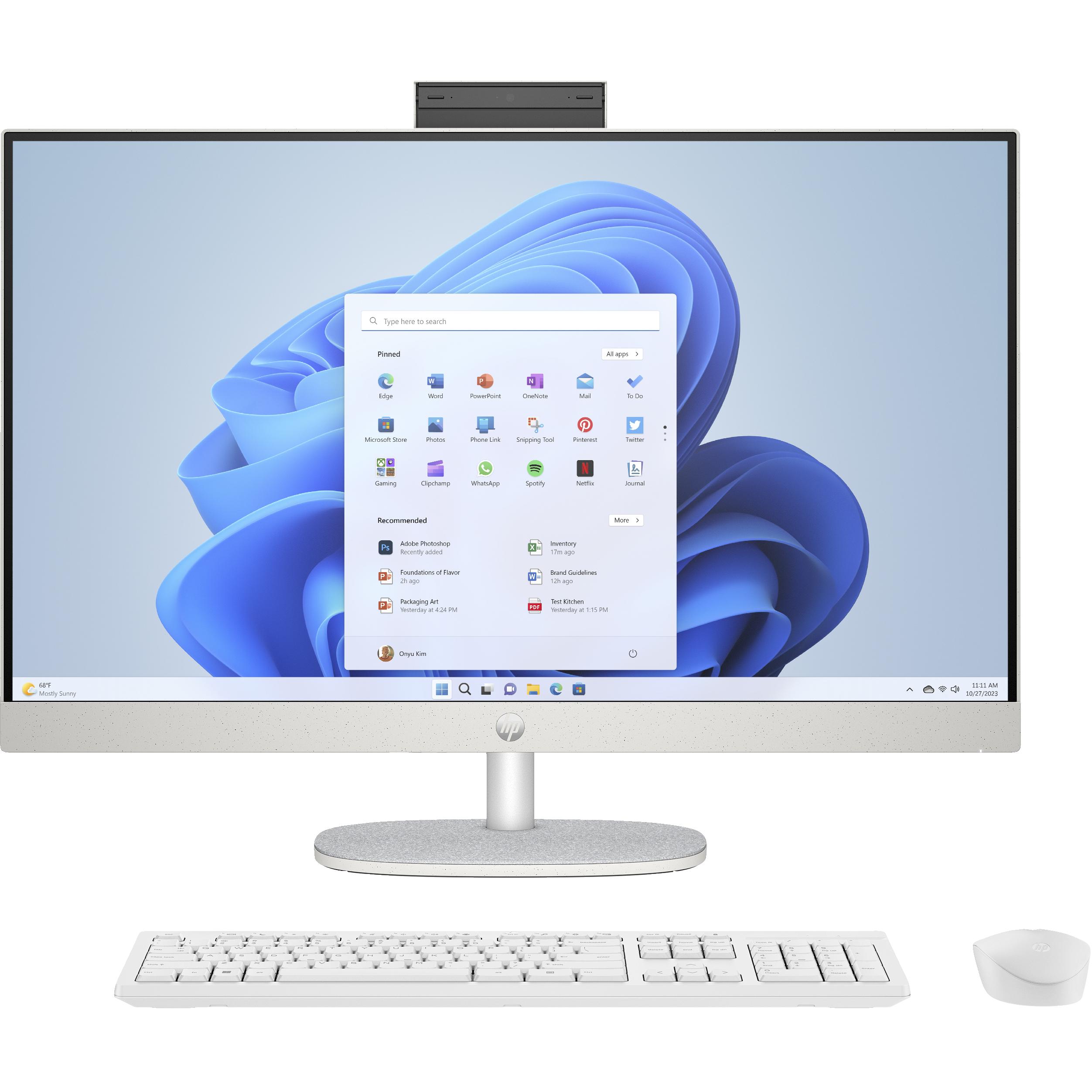 HP 27-cr1950nd PC (Intel Core Ultra 5 125U, 16 GB, 512 GB, Intel UHD Graphics), PC, Weiss