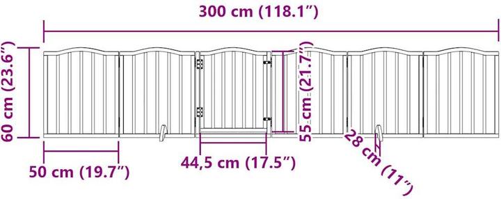 Produktbild vidaXL Hundetor mit Tür Faltbar Hundegitter Schutzgitter Weiss 6-tlg. Pappelholz (30 cm)
