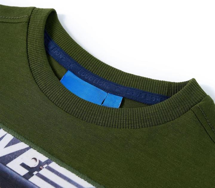 Immagine prodotto VidaXL Camicia da bambino a maniche lunghe color kaki scuro 140,Materiale: 100 (140)