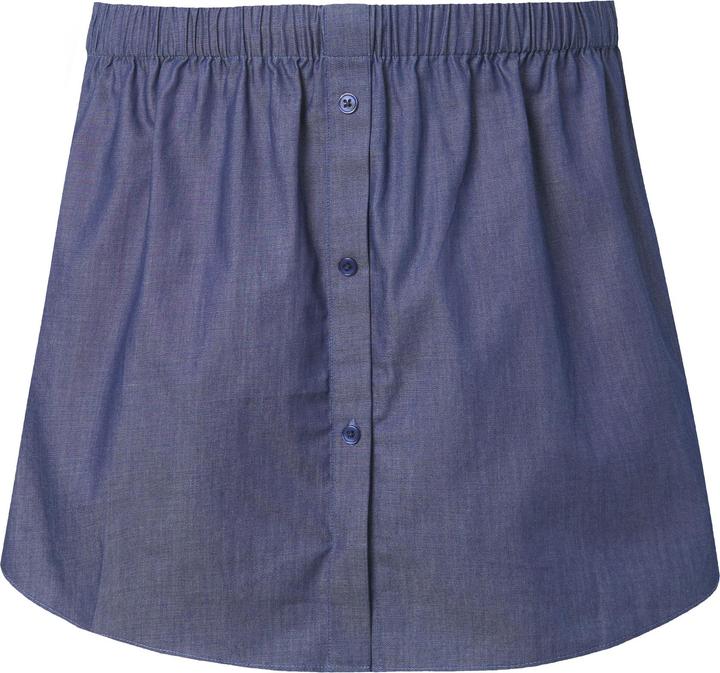 Immagine prodotto Ulla Popken Inserto a blusa con taglio svasato, effetto jeans e bottoni (60)