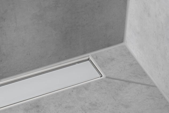 Actual product image hansgrohe Shower channel RainDrain Match, with height-adjustable frame 900mm, brushed stainless steel (900 mm)