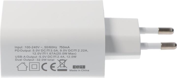 Produktbild AccuCell Dual-USB Schnellladegerät USB QC3.0 (32 W)